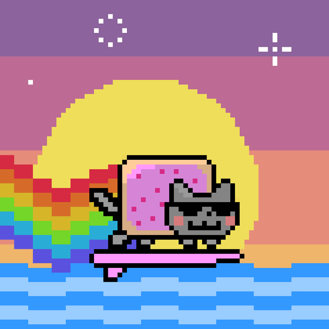 Retro Nyan cat in space
